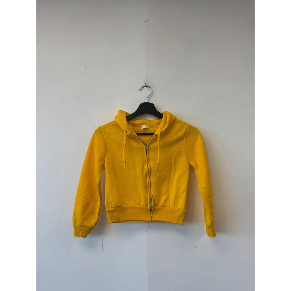 VTG Empire Hoodie Youth 10‎ Yellow Zip Up Hooded Saints Graphic Sweatshirt 80s